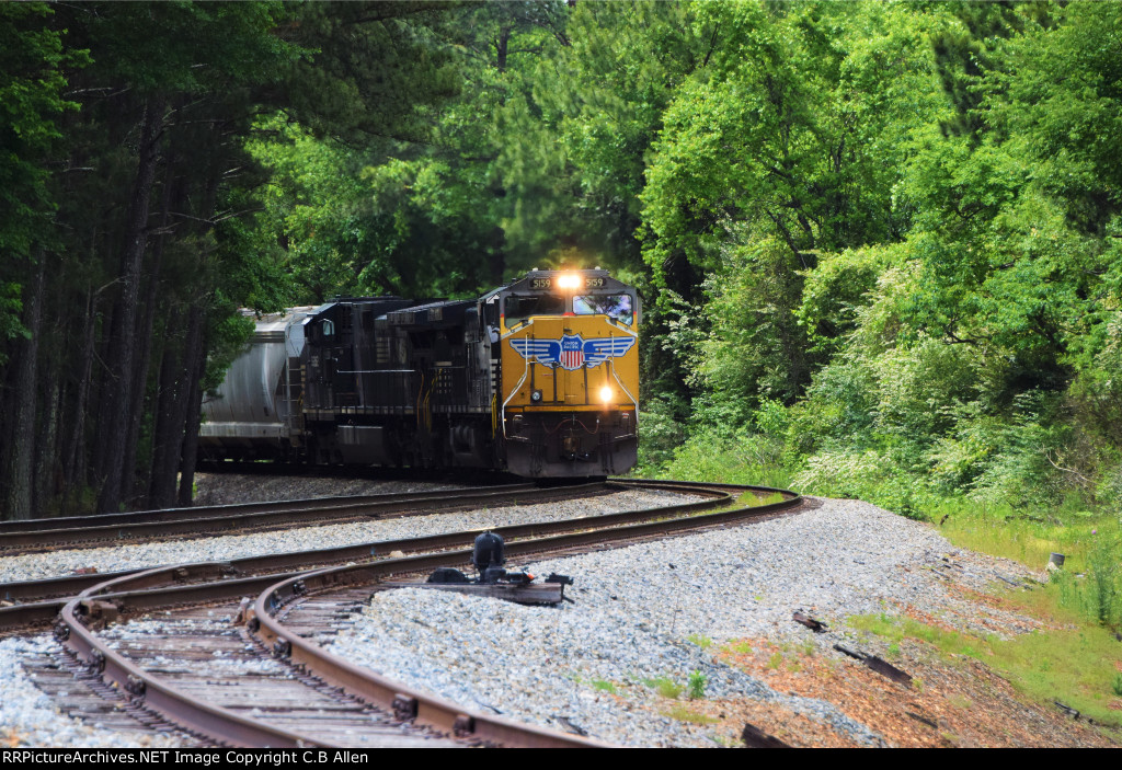 A Union Pacific EMD Leads an EB Freight
